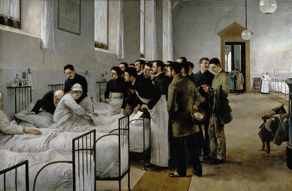 Luis Jiménez Aranda - Una stanza d'ospedale durante la visita del primario
